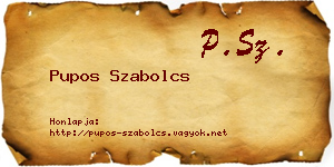Pupos Szabolcs névjegykártya